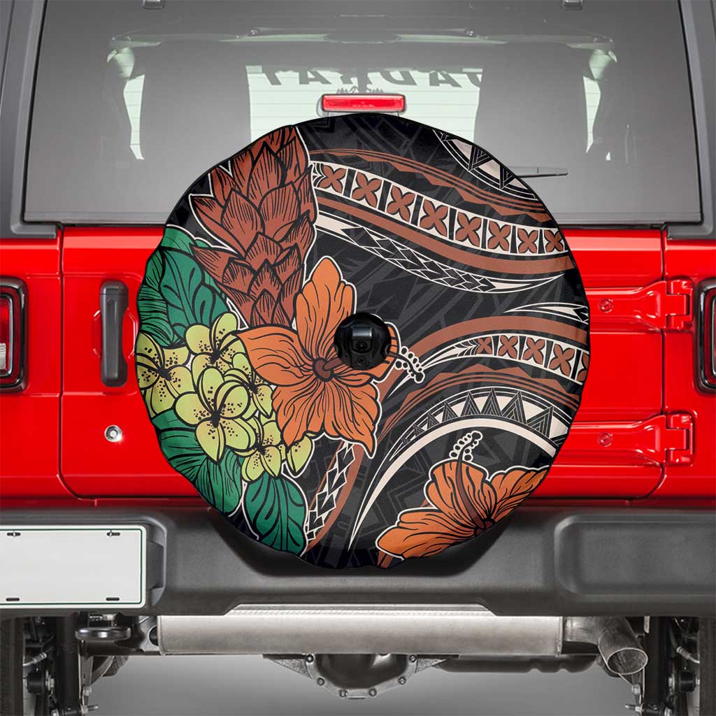 Vintage Hibiscus Pacific Floral Spare Tire Cover LT9 - Polynesian Pride