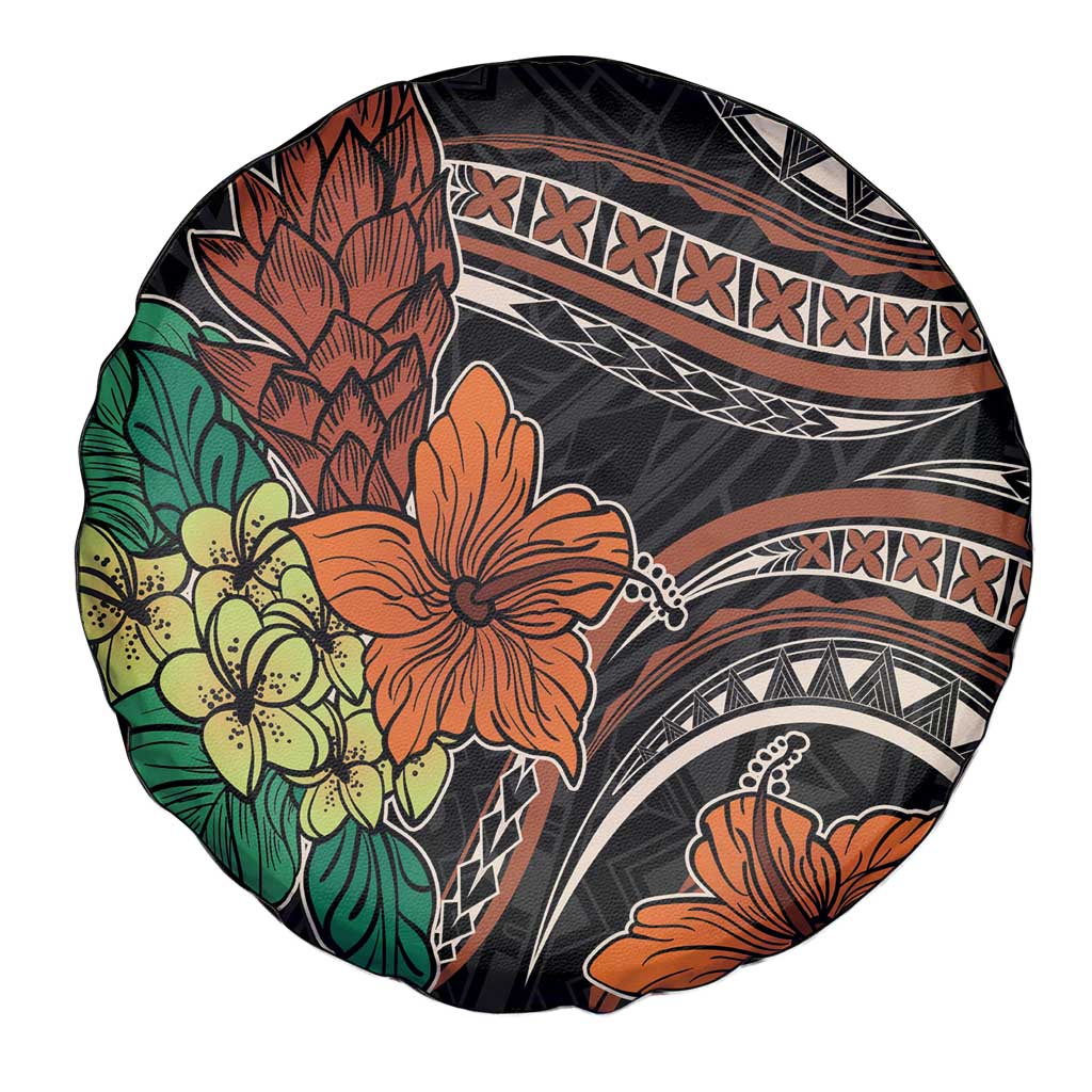 Vintage Hibiscus Pacific Floral Spare Tire Cover LT9 - Polynesian Pride