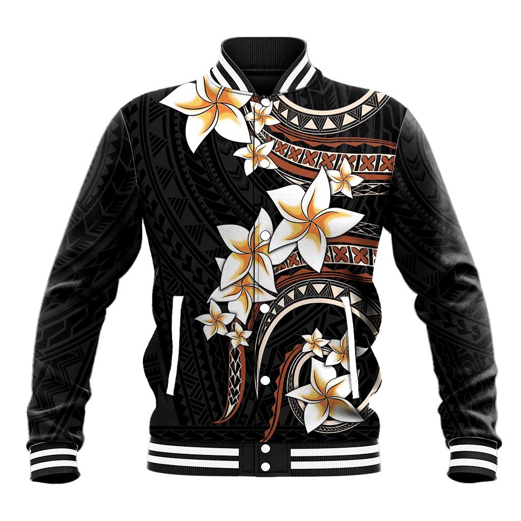 Vintage Plumeria Pacific Floral Baseball Jacket