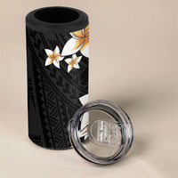 Vintage Plumeria Pacific Floral 4 in 1 Can Cooler Tumbler