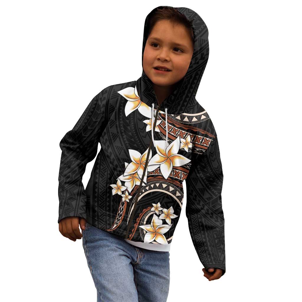Vintage Plumeria Pacific Floral Kid Hoodie LT9 - Polynesian Pride