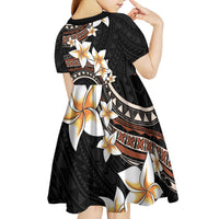Vintage Plumeria Pacific Floral Kid Short Sleeve Dress LT9 - Polynesian Pride