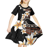 Vintage Plumeria Pacific Floral Kid Short Sleeve Dress LT9 - Polynesian Pride