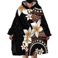 Vintage Plumeria Pacific Floral Wearable Blanket Hoodie
