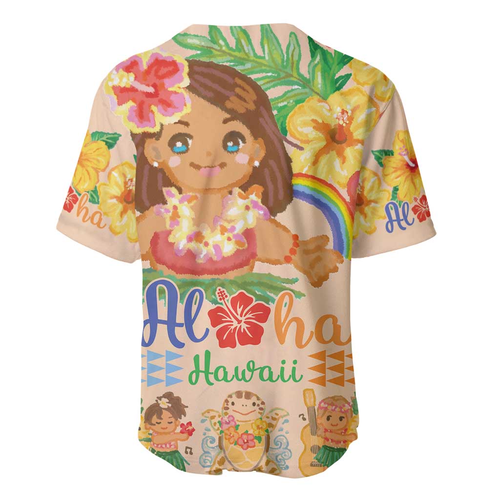 Kawaii Hula Girls Baseball Jersey Aloha Hibiscus Flowers LT9 - Polynesian Pride