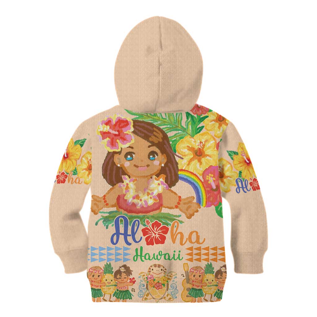 Kawaii Hula Girls Kid Hoodie Aloha Hibiscus Flowers LT9 - Polynesian Pride