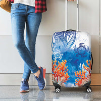 Hibiscus Turtle Tattoo Coral Reef Luggage Cover with Polynesian Tribal LT9 - Polynesian Pride