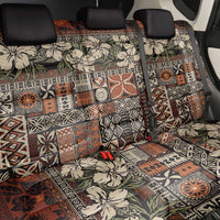 Pacific Hibiscus Tapa Tribal Vintage Back Car Seat Cover Brown Motif