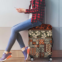 Pacific Hibiscus Tapa Tribal Vintage Luggage Cover Brown Motif LT9 - Polynesian Pride