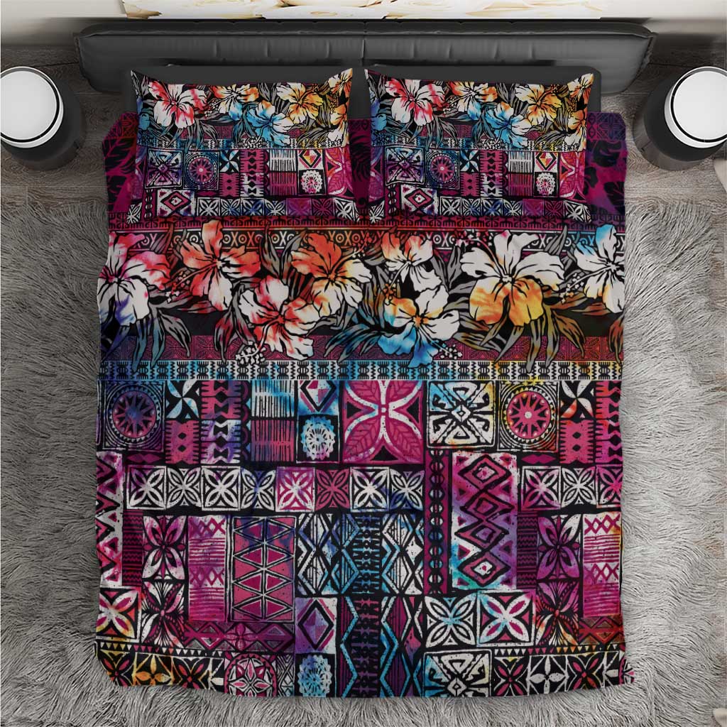 Pacific Hibiscus Tapa Tribal Vintage Bedding Set Pink Motif LT9 Pink - Polynesian Pride