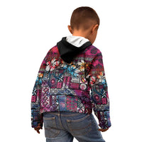 Pacific Hibiscus Tapa Tribal Vintage Kid Hoodie Pink Motif LT9 - Polynesian Pride