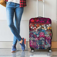 Pacific Hibiscus Tapa Tribal Vintage Luggage Cover Pink Motif LT9 - Polynesian Pride