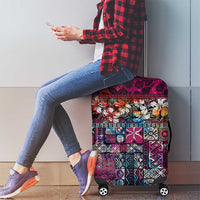 Pacific Hibiscus Tapa Tribal Vintage Luggage Cover Pink Motif LT9 - Polynesian Pride