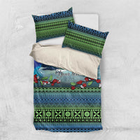 Personalised Fiji Viti Levu Bedding Set Tagimoucia and Tapa Tribal Pattern LT9 US Twin 172cm x 218cm Blue - Polynesian Pride