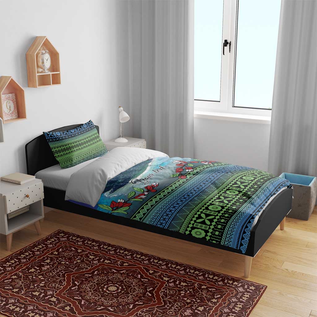 Personalised Fiji Viti Levu Bedding Set Tagimoucia and Tapa Tribal Pattern LT9 - Polynesian Pride
