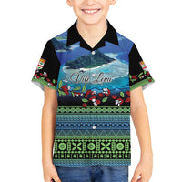 Personalised Fiji Viti Levu Family Matching Long Sleeve Bodycon Dress and Hawaiian Shirt Tagimoucia and Tapa Tribal Pattern