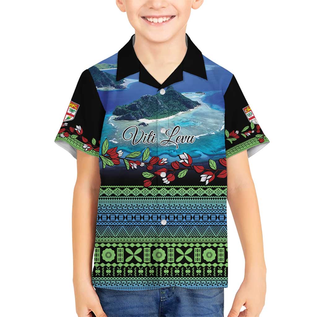 Personalised Fiji Viti Levu Family Matching Tank Maxi Dress and Hawaiian Shirt Tagimoucia and Tapa Tribal Pattern