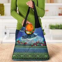 Personalised Fiji Viti Levu Grocery Bag Tagimoucia and Tapa Tribal Pattern