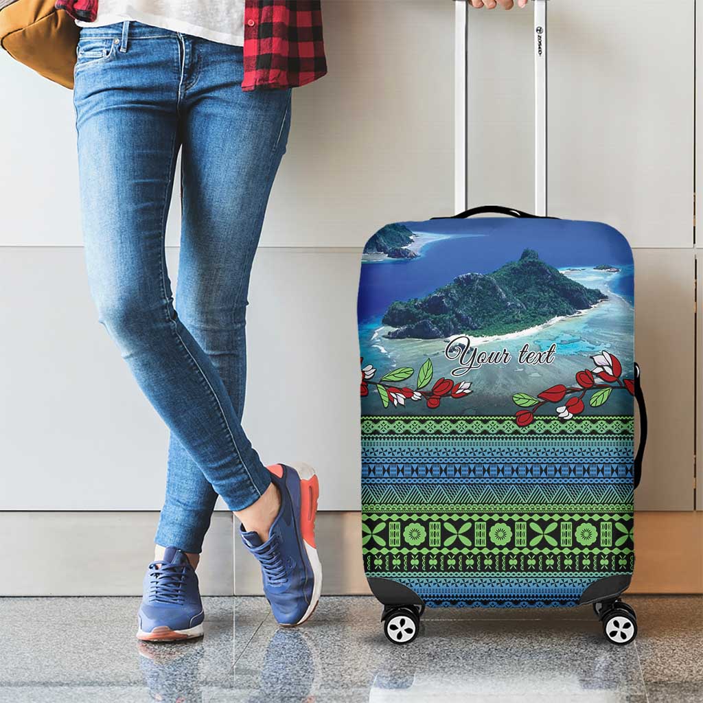Personalised Fiji Viti Levu Luggage Cover Tagimoucia and Tapa Tribal Pattern LT9 - Polynesian Pride