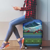 Personalised Fiji Viti Levu Luggage Cover Tagimoucia and Tapa Tribal Pattern LT9 - Polynesian Pride