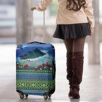 Personalised Fiji Viti Levu Luggage Cover Tagimoucia and Tapa Tribal Pattern LT9 - Polynesian Pride
