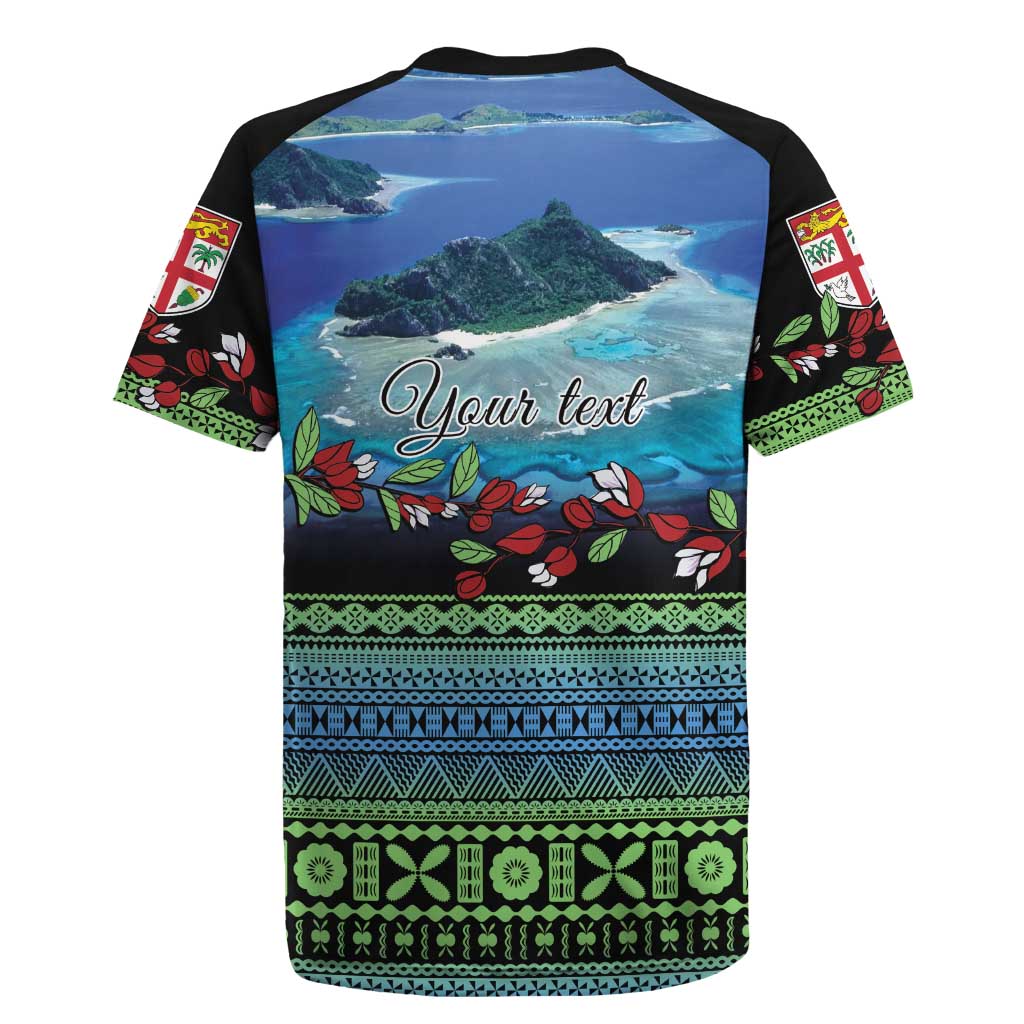 Personalised Fiji Viti Levu Rugby Jersey Tagimoucia and Tapa Tribal Pattern LT9 - Polynesian Pride
