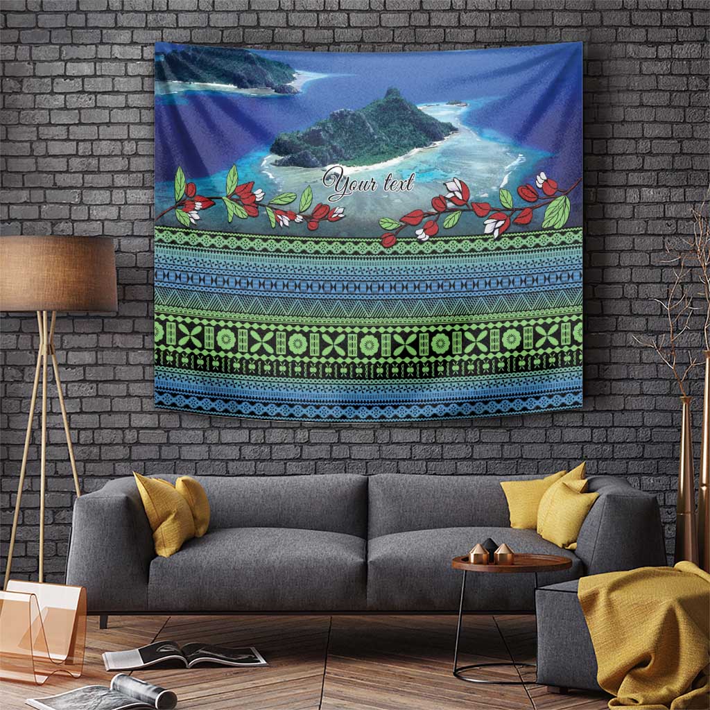 Personalised Fiji Viti Levu Tapestry Tagimoucia and Tapa Tribal Pattern LT9 - Polynesian Pride