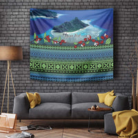 Personalised Fiji Viti Levu Tapestry Tagimoucia and Tapa Tribal Pattern LT9 - Polynesian Pride