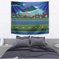 Personalised Fiji Viti Levu Tapestry Tagimoucia and Tapa Tribal Pattern LT9 - Polynesian Pride