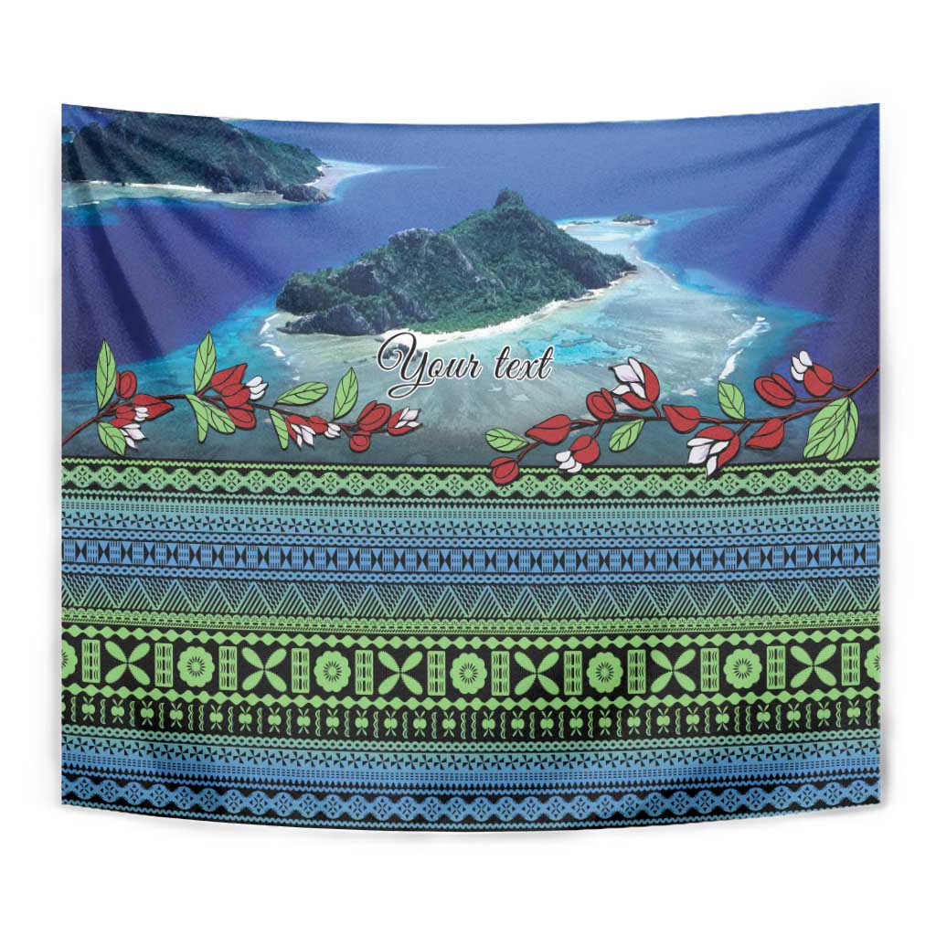 Personalised Fiji Viti Levu Tapestry Tagimoucia and Tapa Tribal Pattern LT9 - Polynesian Pride