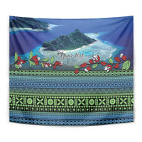 Personalised Fiji Viti Levu Tapestry Tagimoucia and Tapa Tribal Pattern LT9 - Polynesian Pride