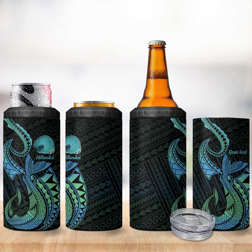 Personalised Hawaii Kure Atoll 4 in 1 Can Cooler Tumbler Holaniku Coral Reef with Polynesian Tribal