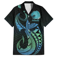 Personalised Hawaii Kure Atoll Family Matching Off The Shoulder Long Sleeve Dress and Hawaiian Shirt Holaniku Coral Reef with Polynesian Tribal