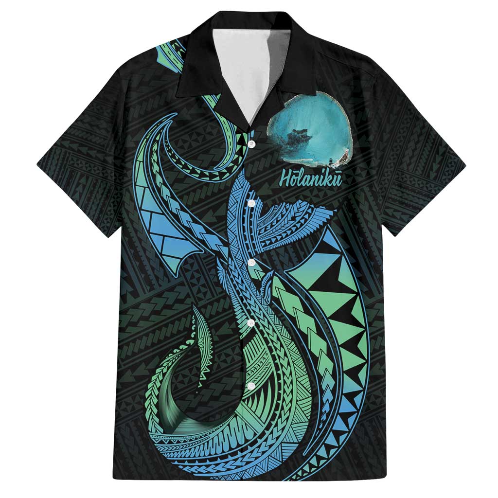 Personalised Hawaii Kure Atoll Family Matching Tank Maxi Dress and Hawaiian Shirt Holaniku Coral Reef with Polynesian Tribal