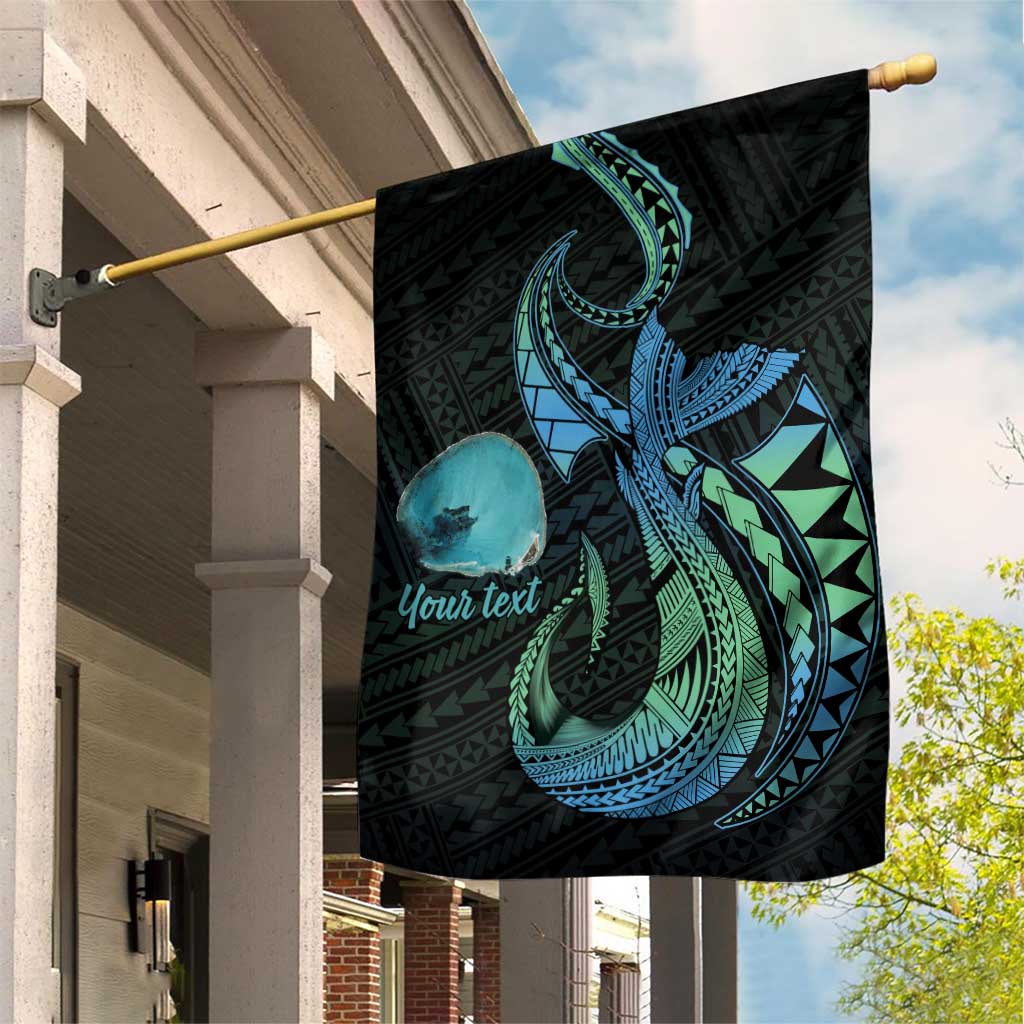 Personalised Hawaii Kure Atoll Garden Flag Holaniku Coral Reef with Polynesian Tribal LT9 House Flag Blue - Polynesian Pride