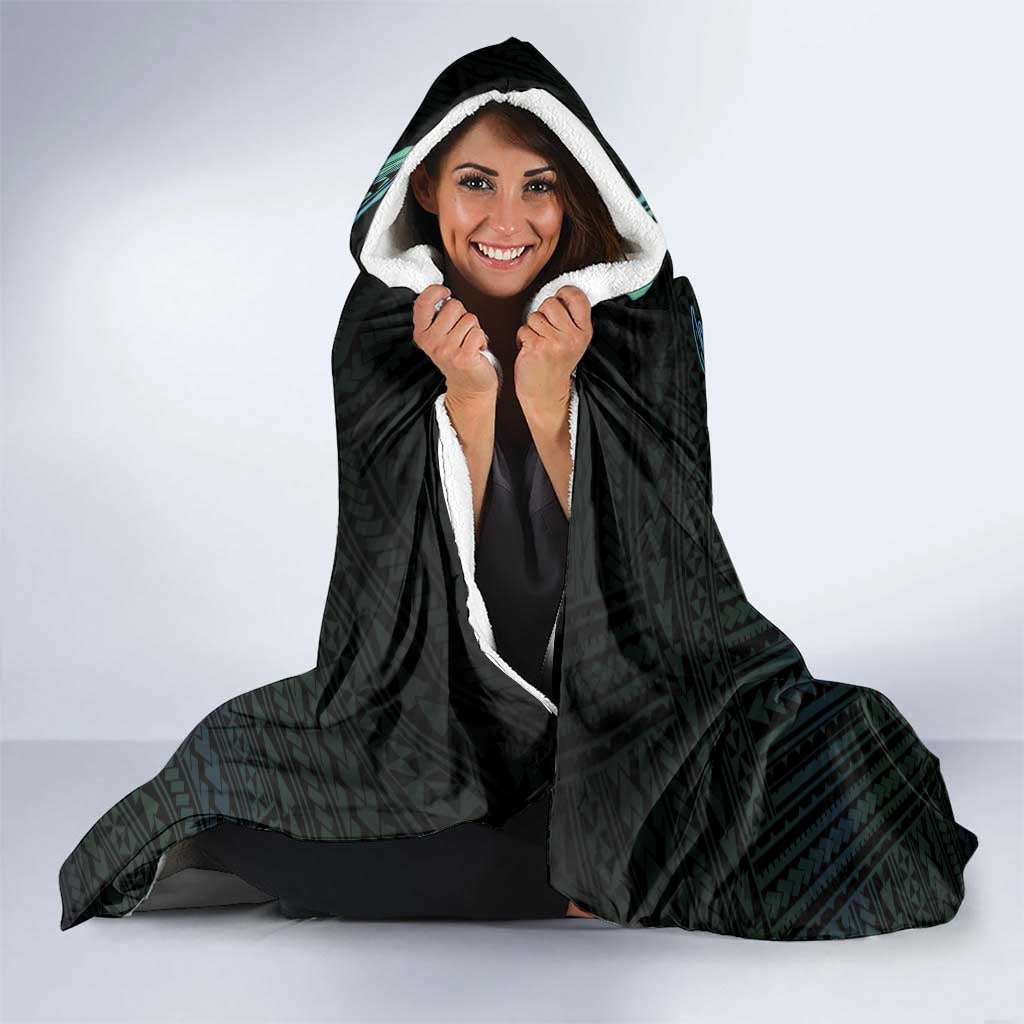 Personalised Hawaii Kure Atoll Hooded Blanket Holaniku Coral Reef with Polynesian Tribal LT9 - Polynesian Pride