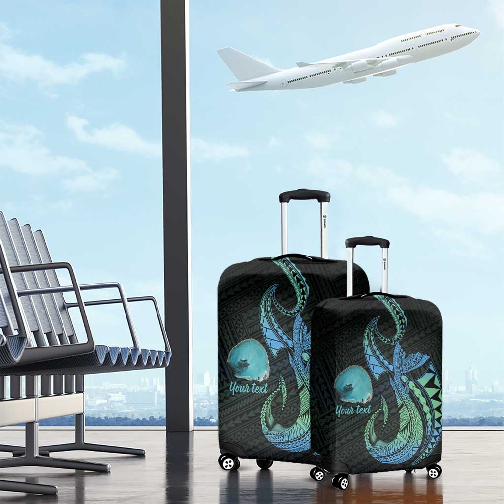 Personalised Hawaii Kure Atoll Luggage Cover Holaniku Coral Reef with Polynesian Tribal