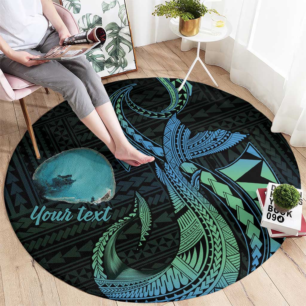 Personalised Hawaii Kure Atoll Round Carpet Holaniku Coral Reef with Polynesian Tribal LT9 - Polynesian Pride