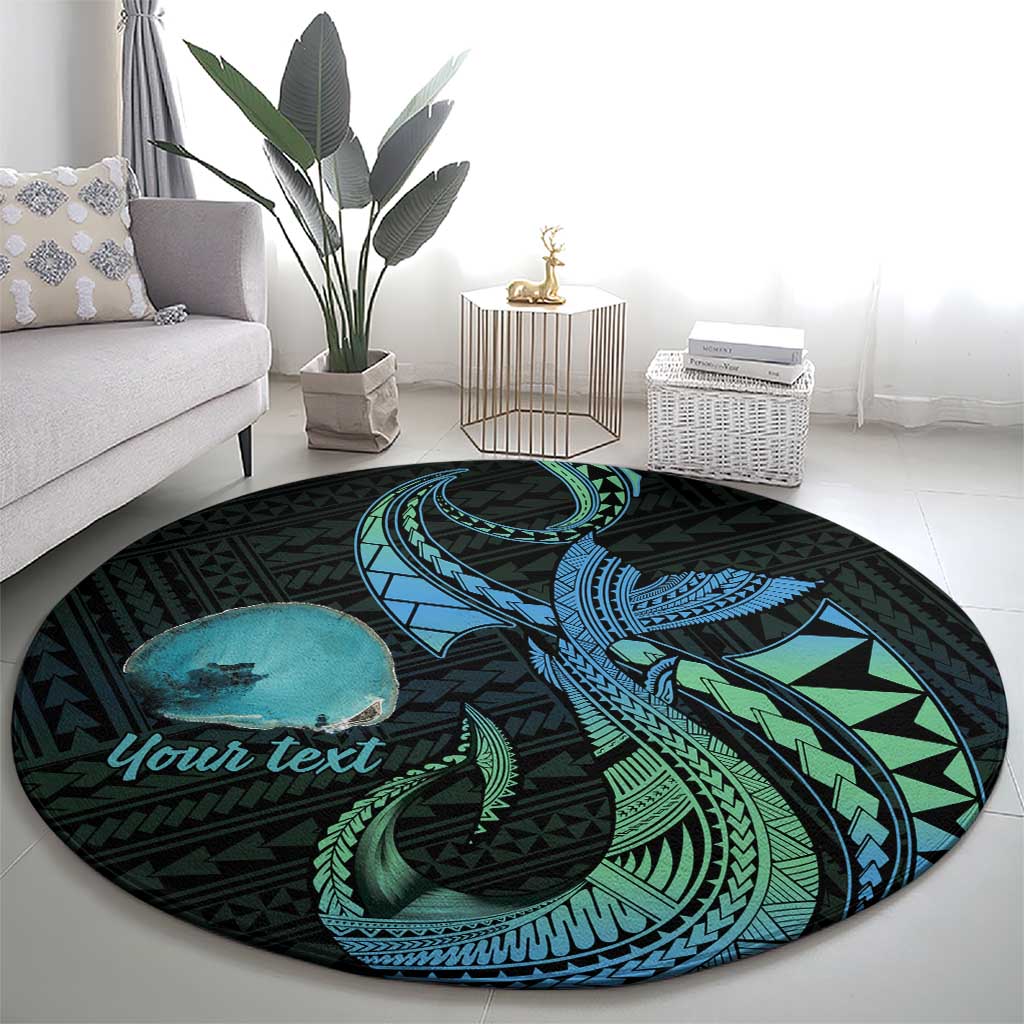 Personalised Hawaii Kure Atoll Round Carpet Holaniku Coral Reef with Polynesian Tribal LT9 - Polynesian Pride
