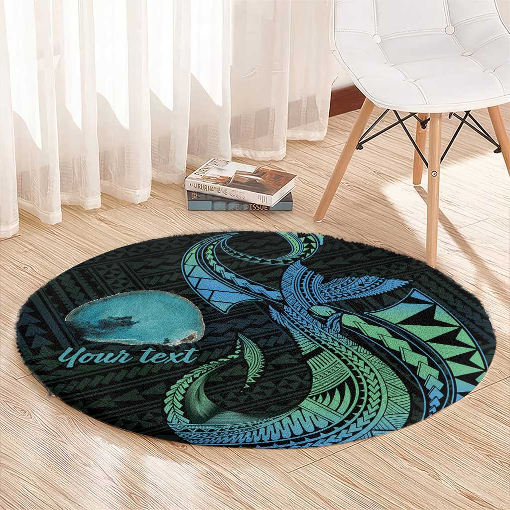 Personalised Hawaii Kure Atoll Round Carpet Holaniku Coral Reef with Polynesian Tribal LT9 - Polynesian Pride