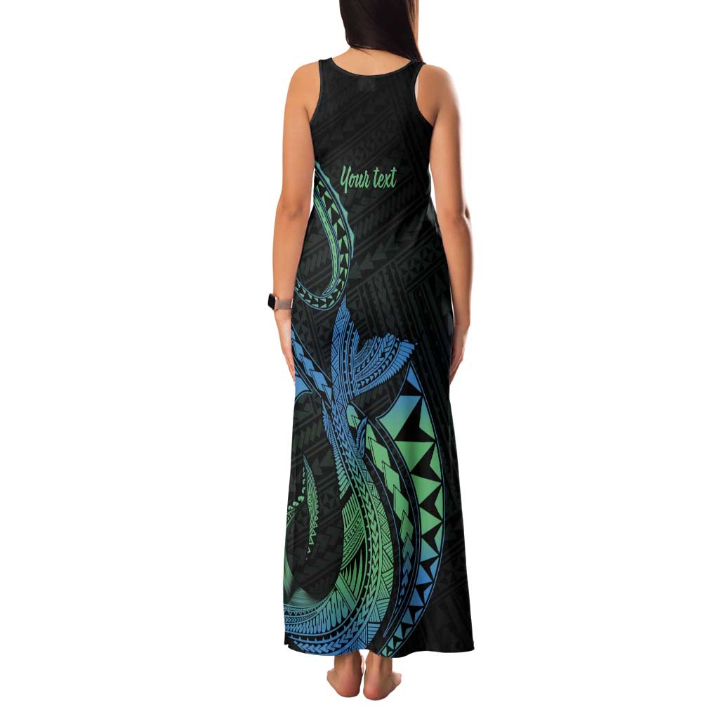 Personalised Hawaii Kure Atoll Tank Maxi Dress Holaniku Coral Reef with Polynesian Tribal