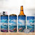 Personalised Palau Kayangel Atoll 4 in 1 Can Cooler Tumbler Turtle With Coral Reef Under Water