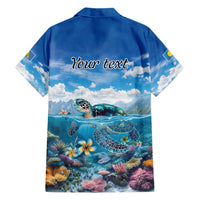 Personalised Palau Kayangel Atoll Hawaiian Shirt Turtle With Coral Reef Under Water