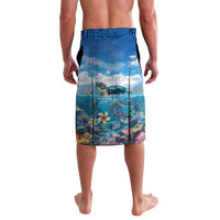 Personalised Palau Kayangel Atoll Lavalava Turtle With Coral Reef Under Water