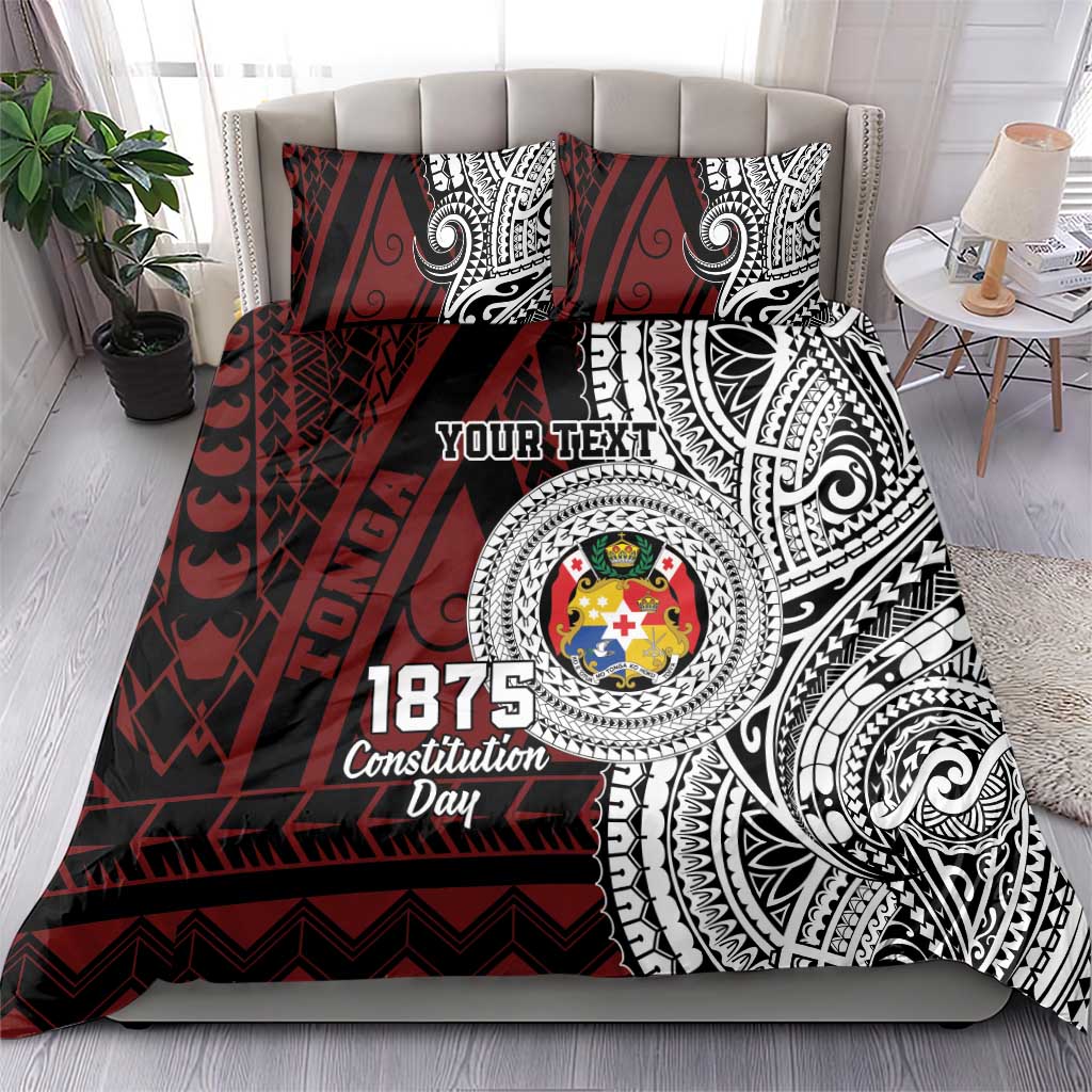 Personalised Tonga Constitution Day 1875 Bedding Set Polynesian Tribal Tattoo LT9 - Polynesian Pride