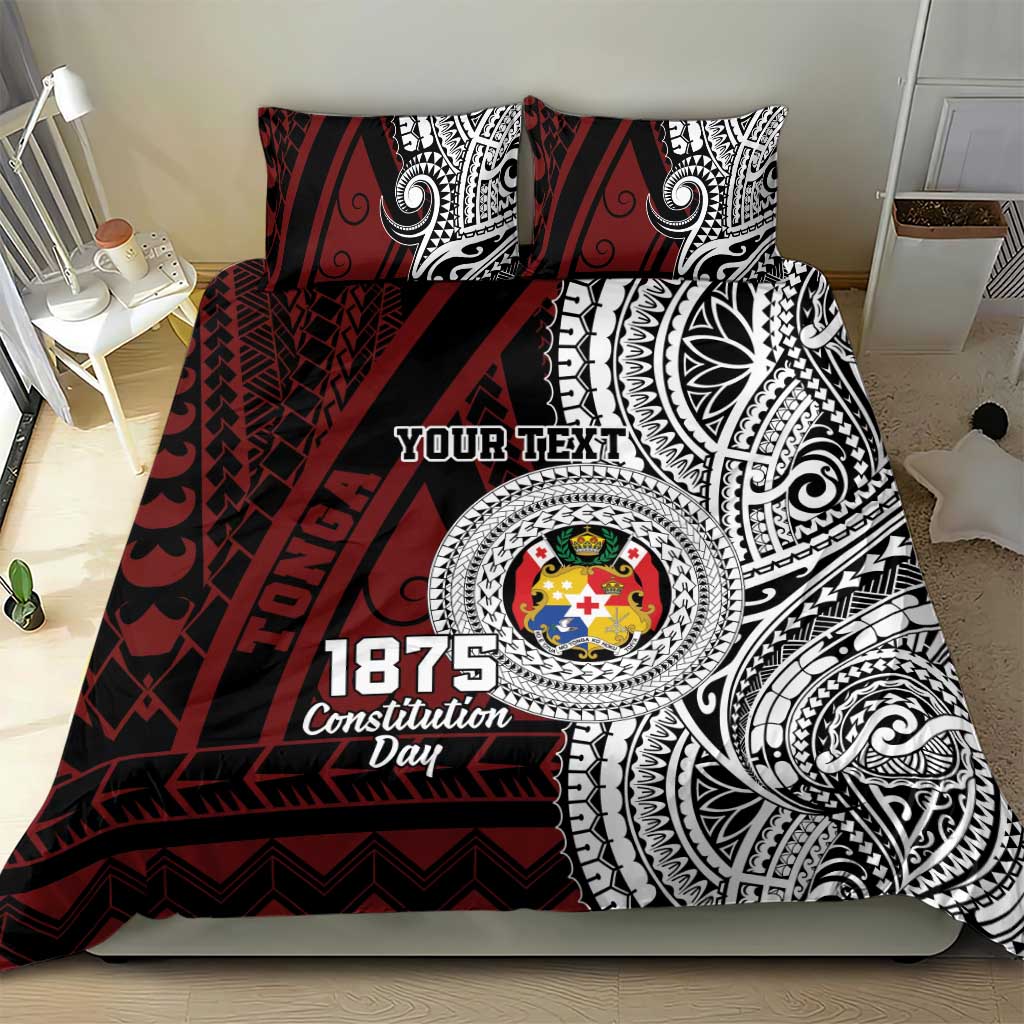 Personalised Tonga Constitution Day 1875 Bedding Set Polynesian Tribal Tattoo LT9 - Polynesian Pride