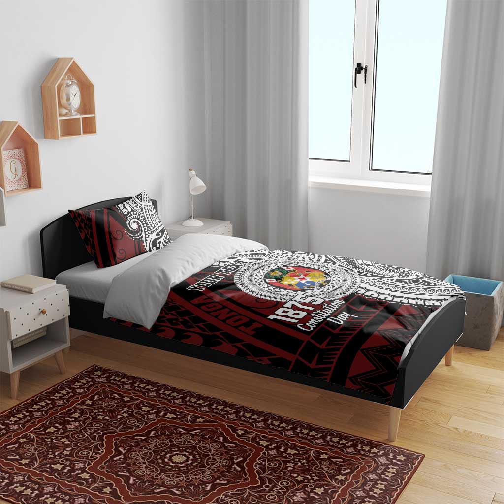 Personalised Tonga Constitution Day 1875 Bedding Set Polynesian Tribal Tattoo LT9 - Polynesian Pride