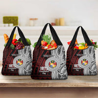 Personalised Tonga Constitution Day 1875 Grocery Bag Polynesian Tribal Tattoo