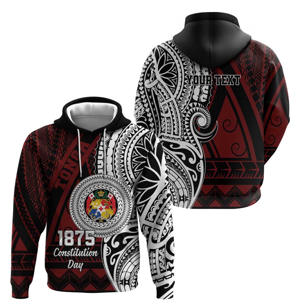 Personalised Tonga Constitution Day 1875 Hoodie Polynesian Tribal Tattoo