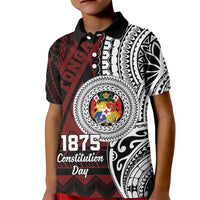 Personalised Tonga Constitution Day 1875 Kid Polo Shirt Polynesian Tribal Tattoo LT9 Kid Red - Polynesian Pride